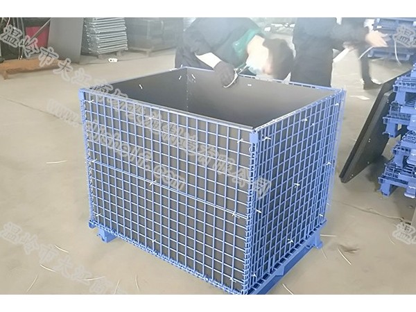<i style='color:red'>中空板</i>噴塑角鐵倉儲籠