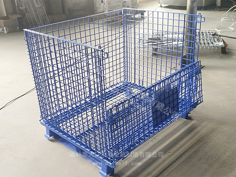 藍色噴塑帶角鐵倉儲籠7