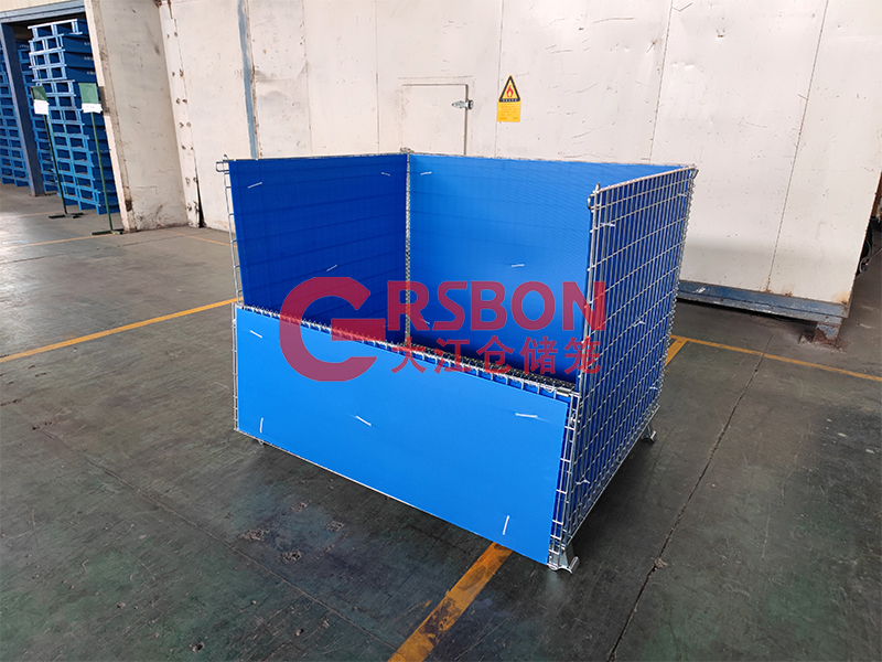 <i style='color:red'>中空板</i>鍍鋅倉儲籠-藍色