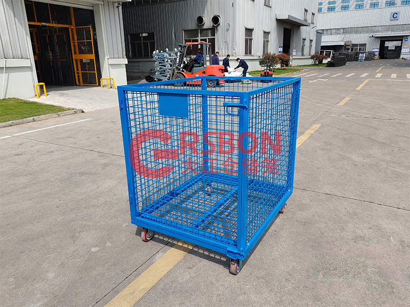 【視頻】藍(lán)色移動金屬周轉(zhuǎn)箱料框 金屬周轉(zhuǎn)箱-移動藍(lán)色金屬料框